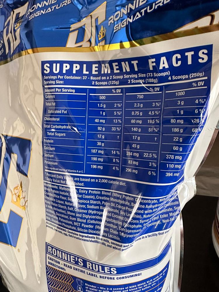 Ronnie King mass 10lbs cookies and cream