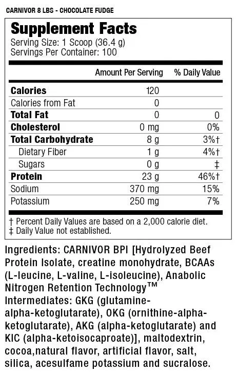 Carnivor 8lbs (100servs) chocolate