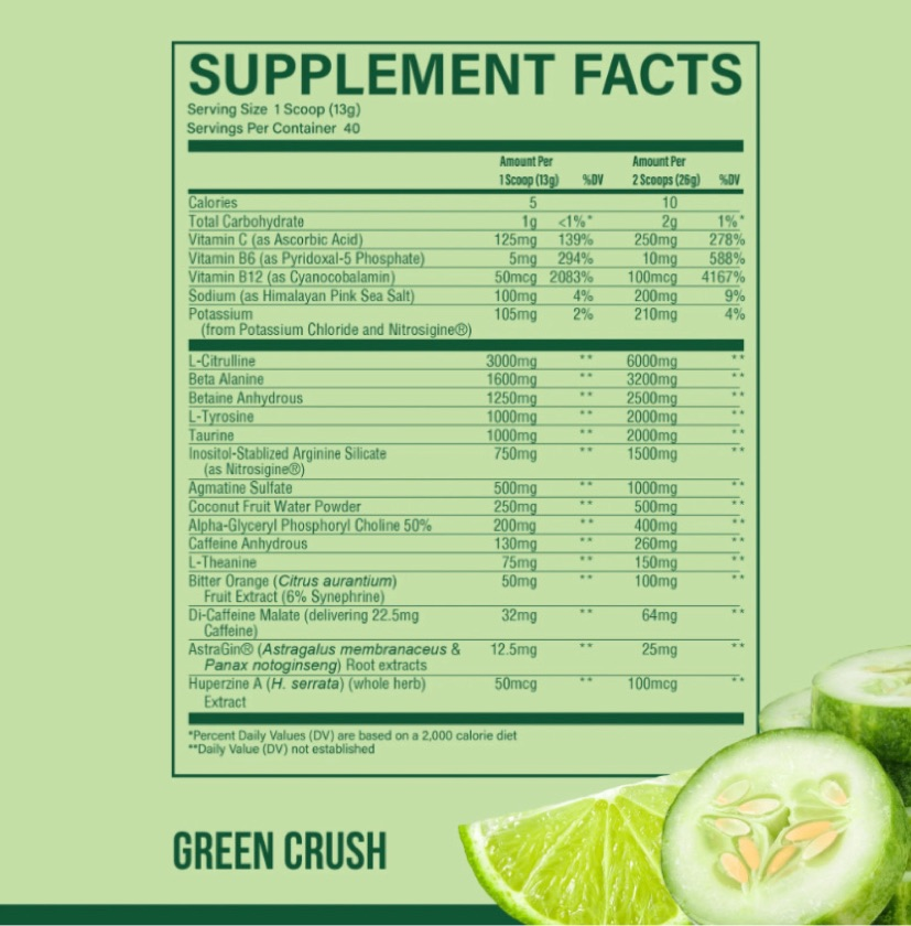 CBUM THAVAGE PRE WO 40servs Green Crush