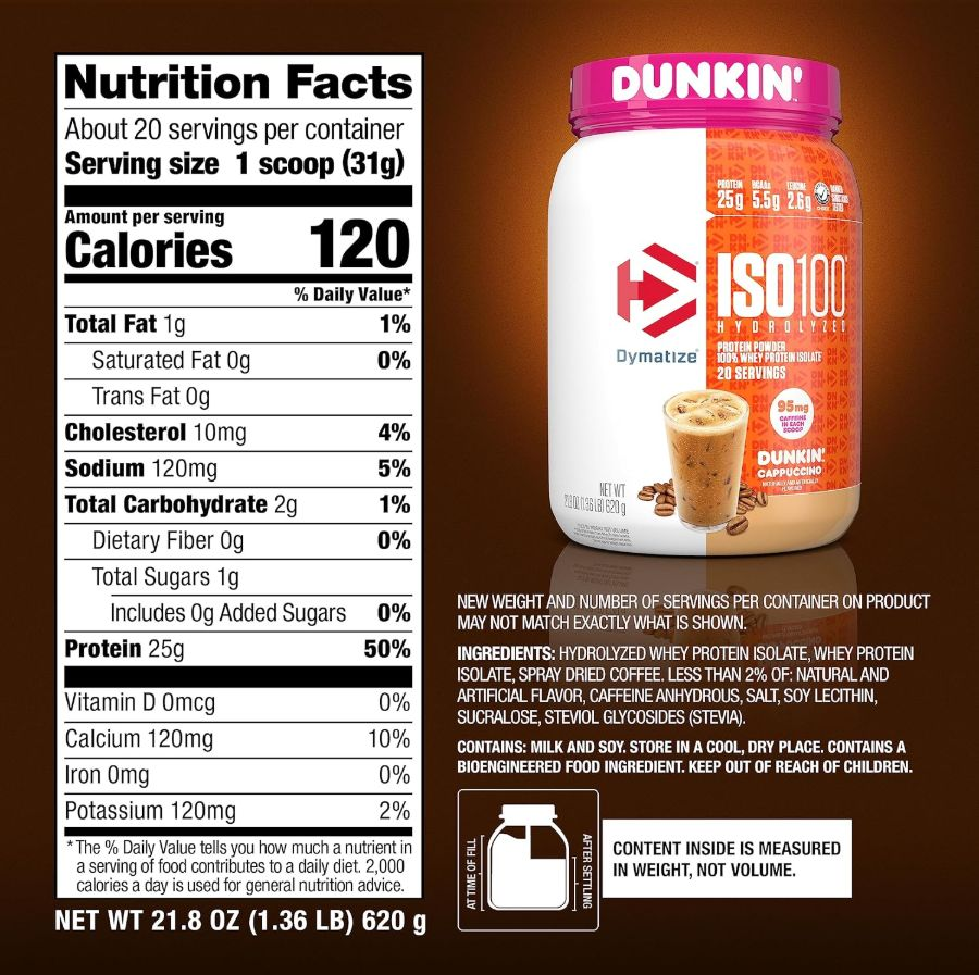 Iso 100 1.3lbs Dunkin Capuccino