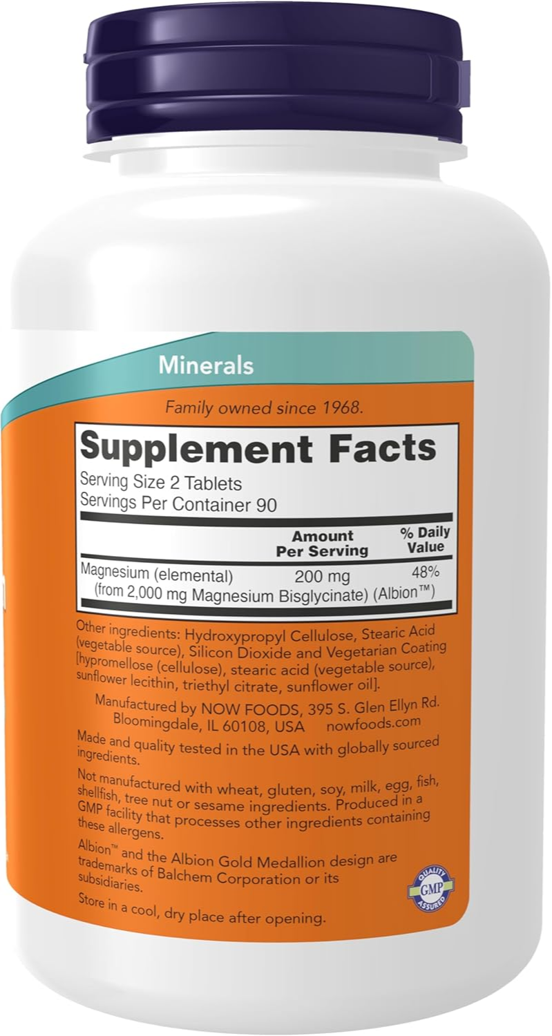 NOW Magnesium Glycinate 180 cápsulas
