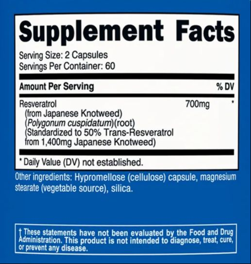 Resveratrol 120 tabletas