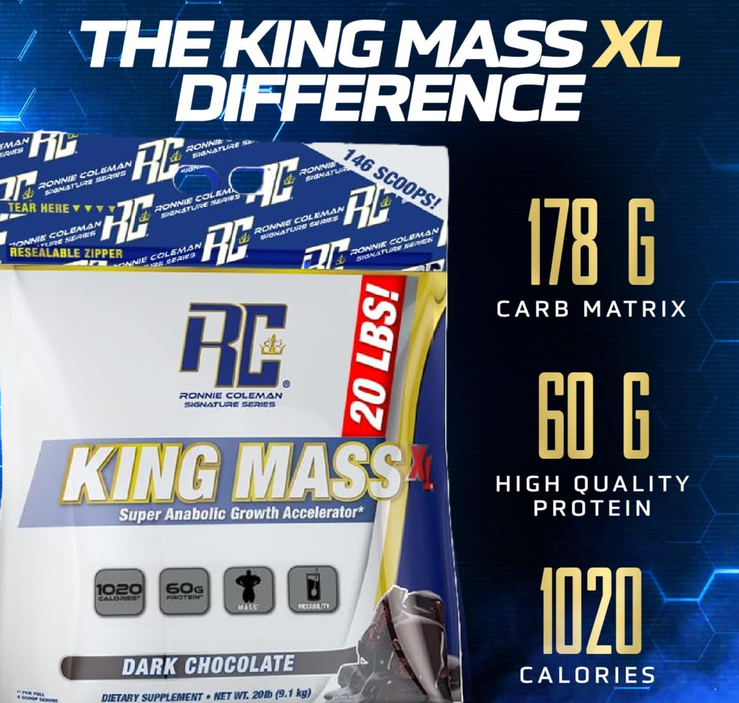 Ronnie King mass gainer 20lbs Cookies and Cream