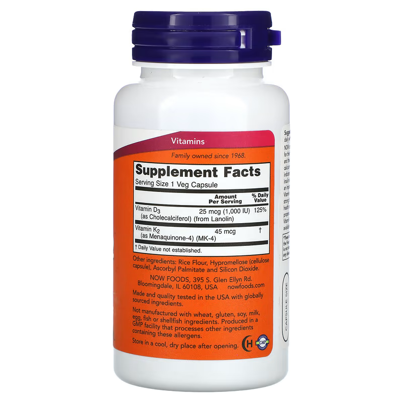 Vitamina D3 & K2 120 Capsulas