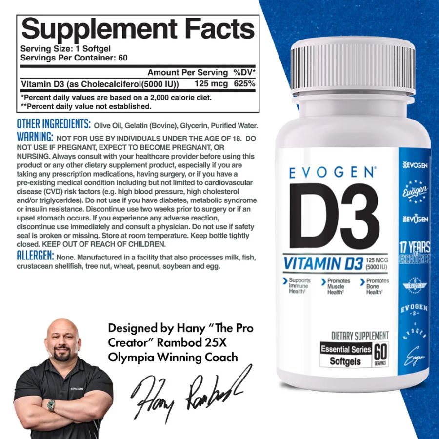 Evogen - Vitamina D3 60 Caps