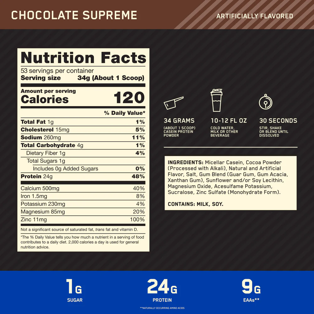 Optimum Nutrition - GOLD STANDARD® 100% Casein - 4lbs