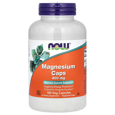 Magnesio 400mg now (óxido + citrato) 180capsulas
