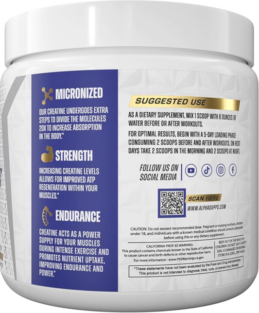 Alpha Creatina Micronized monohidratada 60servs