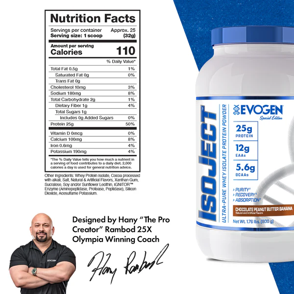 Evogen Isoject Whey Protein Isolate 25 servs