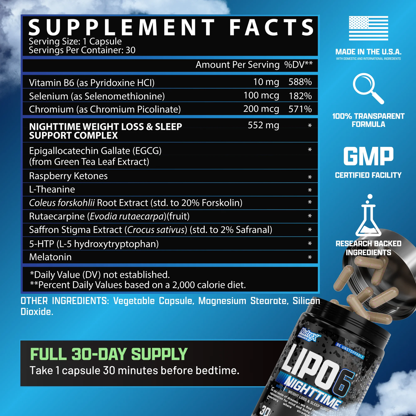 Nutrex - Lipo 6 NightTime - 30 Caps
