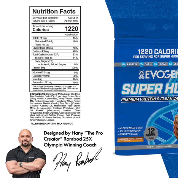 Evogen - Super Huge Mass Gainer - 12 lbs