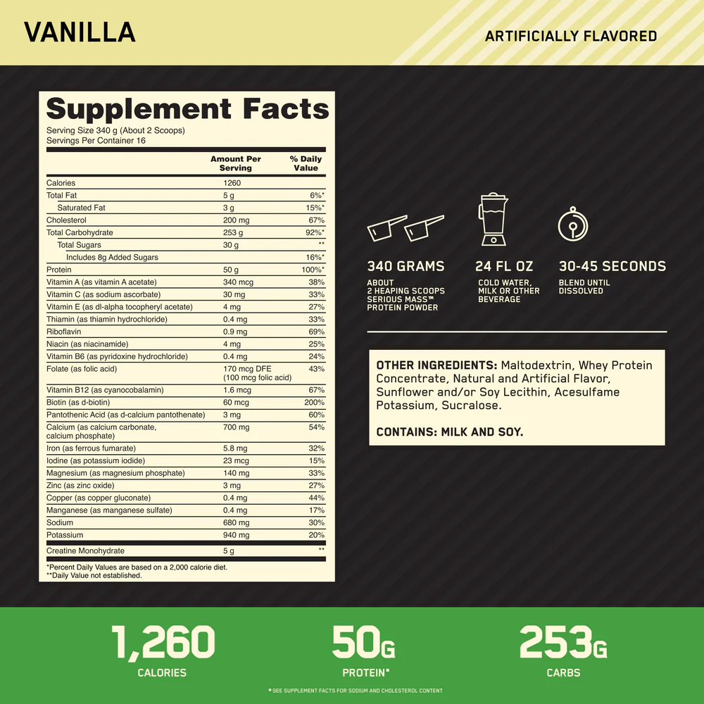 Optimum Nutrition - Serious Mass - 12lbs