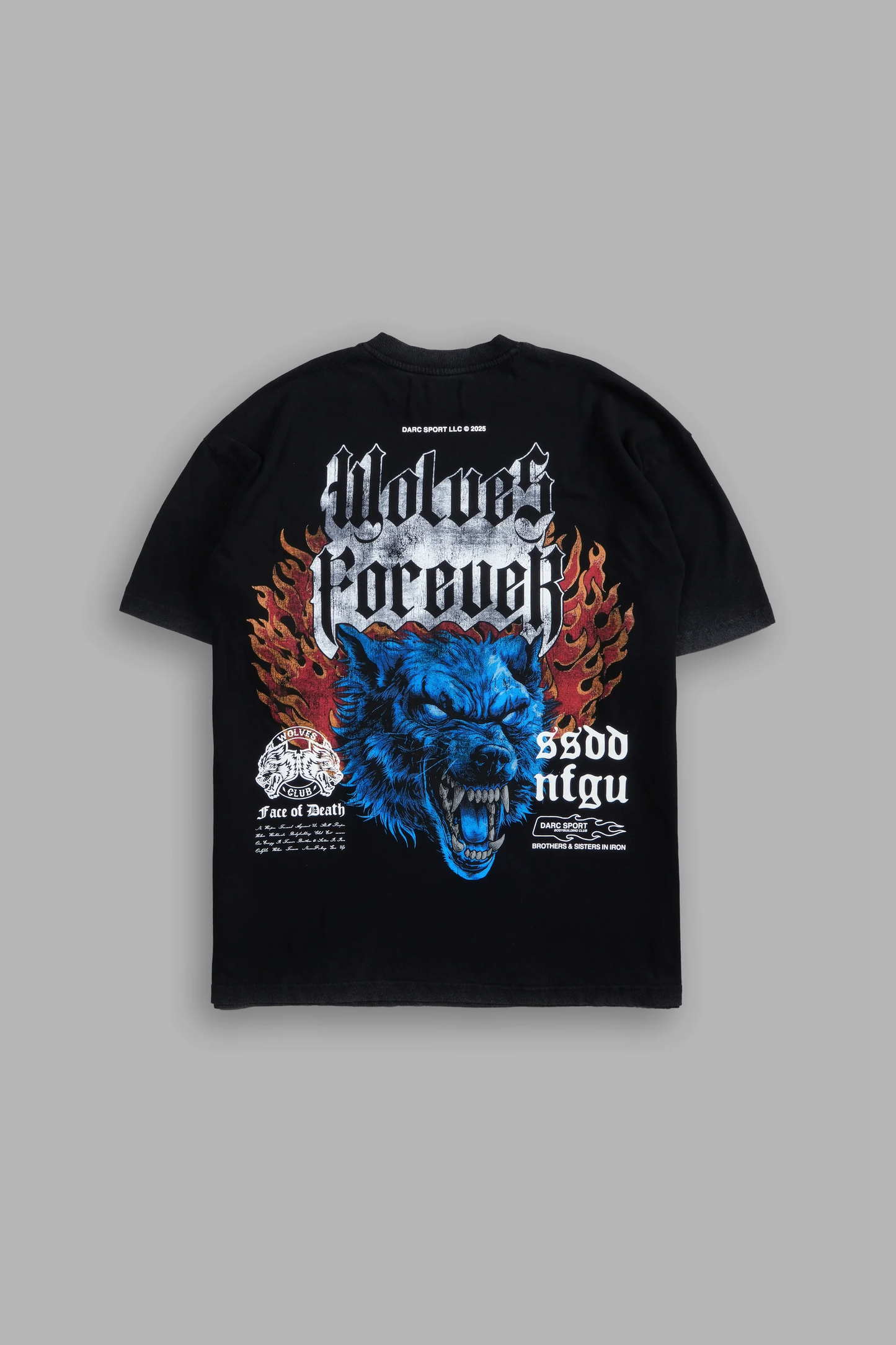 Darc Sport - Death Wolf "Premium" Oversized Tee in Black - Talla S